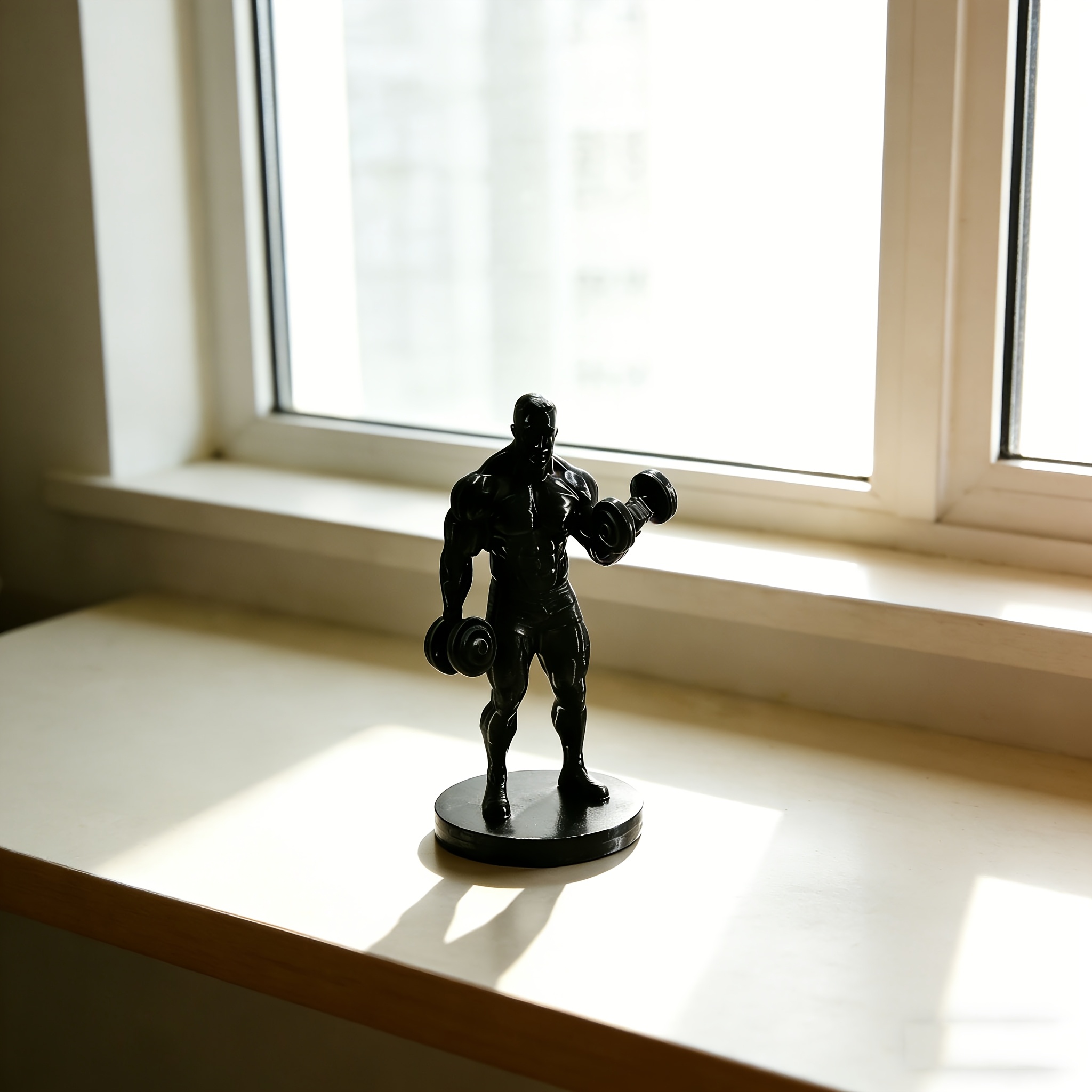 Home Gym House - コレクションに属する1点：3Dプリントされた筋肉質の男性ダンベル彫刻、黒色のフィットネス装飾品、ホームジムやオフィスの装飾に最適、バレンタインデー、クリスマス、ギフト（コレクターズアイテム）、（彫刻装飾品）ハロウィン、感謝祭、クリスマスギフト、プレゼント、クラスメートギフト、誕生日プレゼント、ホリデーギフト、教室の賞品に最適。