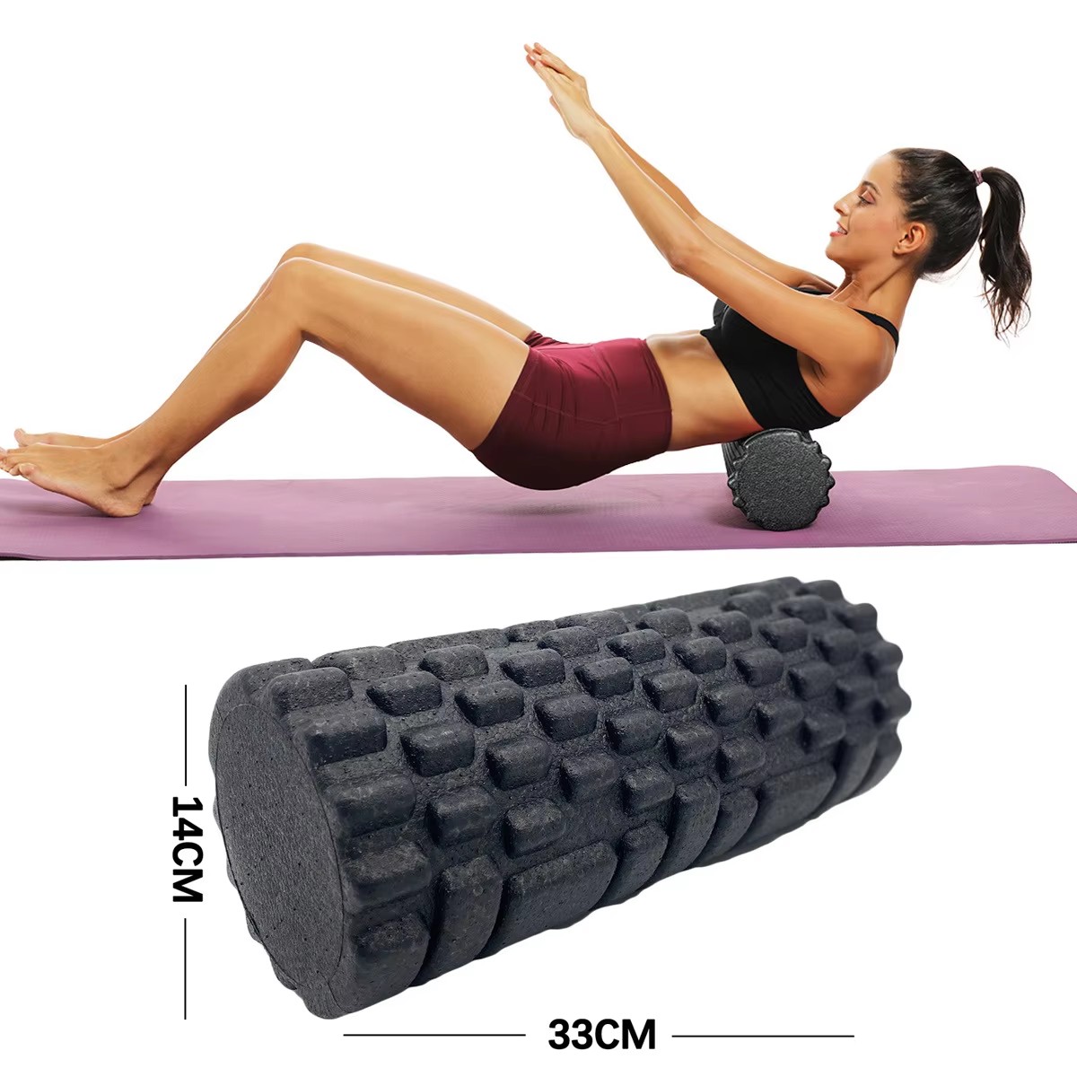 Home Gym Exercise - 30/33 センチメートルフィットネスフォームローラーヨガマッサージローラー EPP ピラティスフォームボディ筋肉マッサージローラー治療演習ジムホームエクササイズ