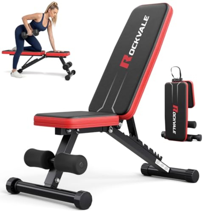 Home Gym Designs - ホームジム用調整可能ウェイトベンチ、9段階背もたれ調整、スチールフレーム、ブラック、95プレアセンブル、660ポンド耐荷重、コンパクト設計、1秒で組み立て可能