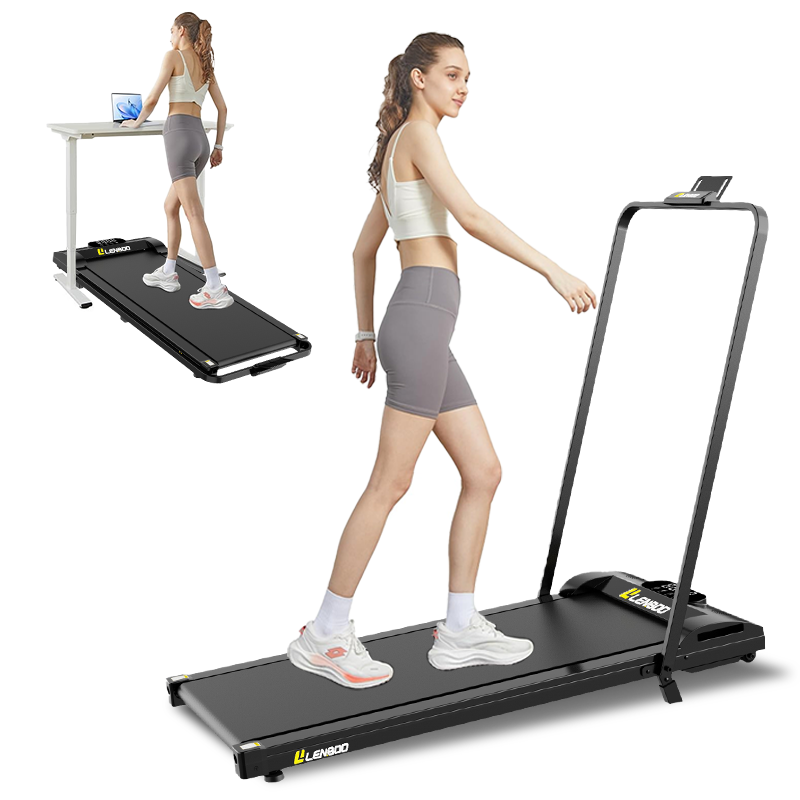 Treadmill Home Gym - 折りたたみ式0.75-2.0HPウォーキングパッド、机下トレッドミル、ポータブルエクササイズマシン、省スペースフィットネス機器