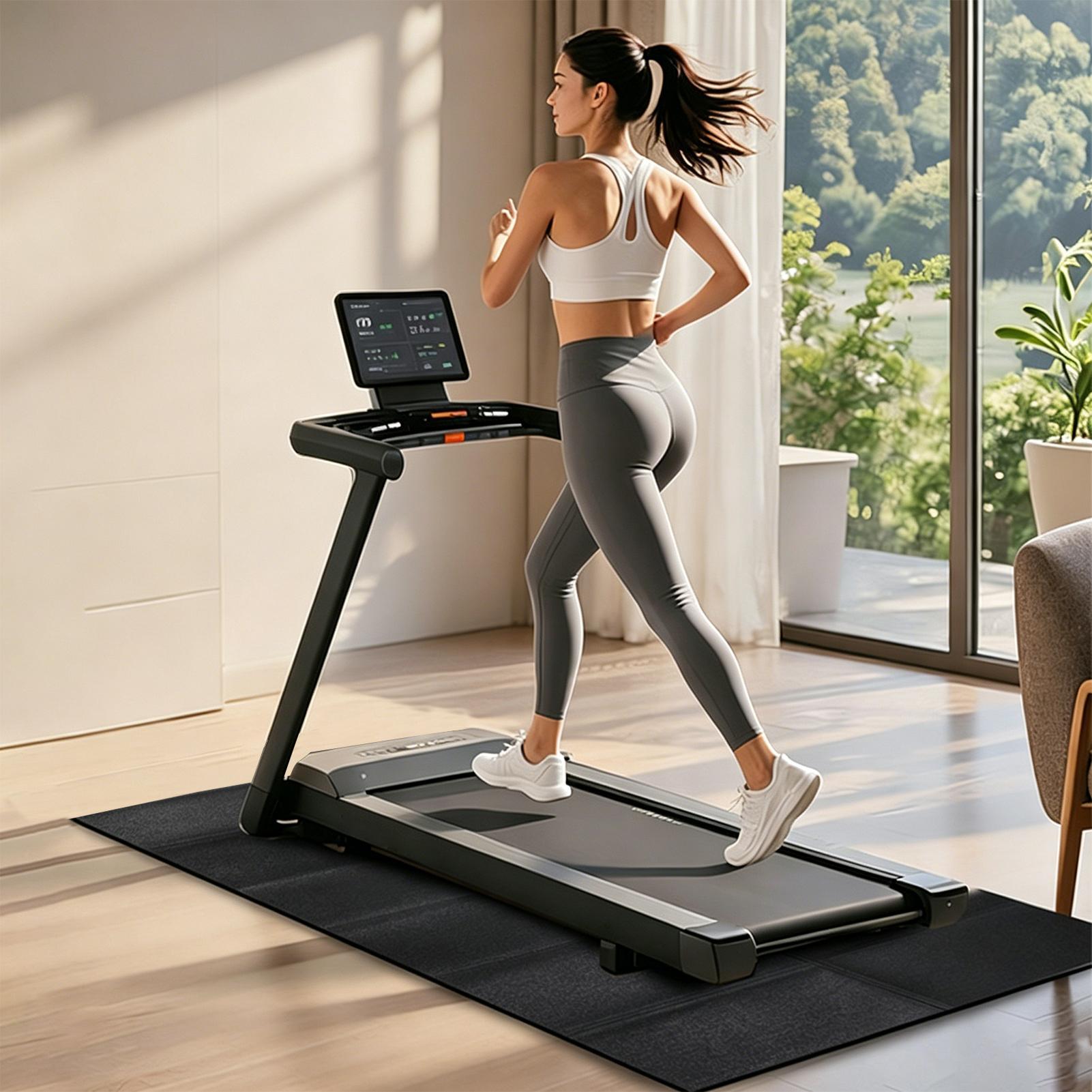 トレッドミルマット振動吸収ヘビーデューティトレッドミルフロア - Treadmill Home Gym のレビューと価格