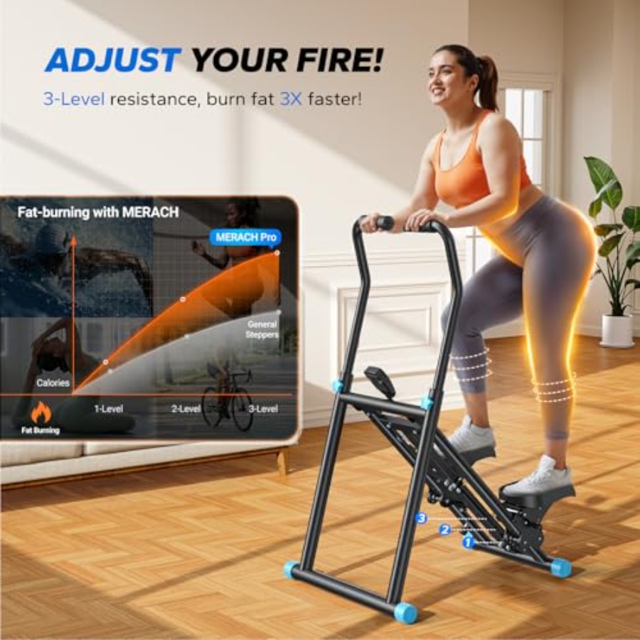 ホームジムステアステッパー：スチールフレーム、黒色、3段階抵 - Home Gym Designs のレビューと価格