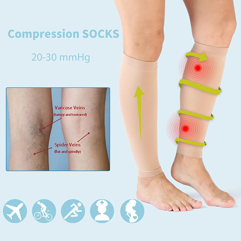 1ペアのふくらはぎの圧縮スリーブ脚圧縮ソックスふくらはぎのサ - Seated Calf Raise のレビューと価格