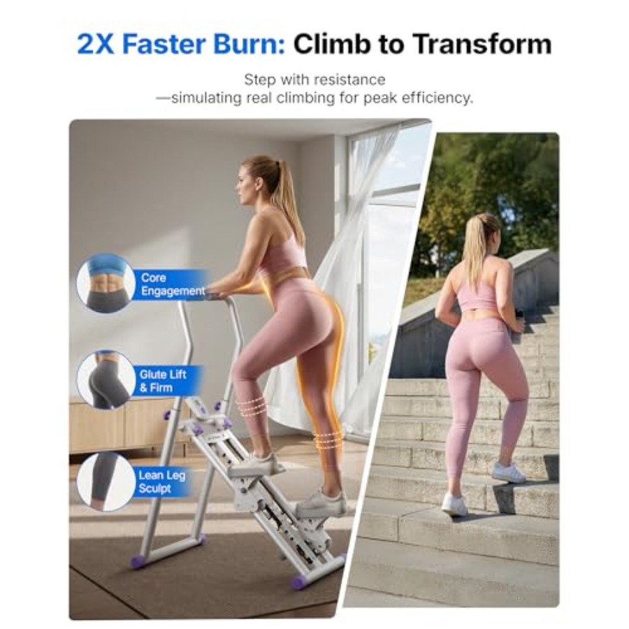 ホームジム用ステアステッパー：スチールフレーム、黒色、コンパ - Home Gym Designs のレビューと価格
