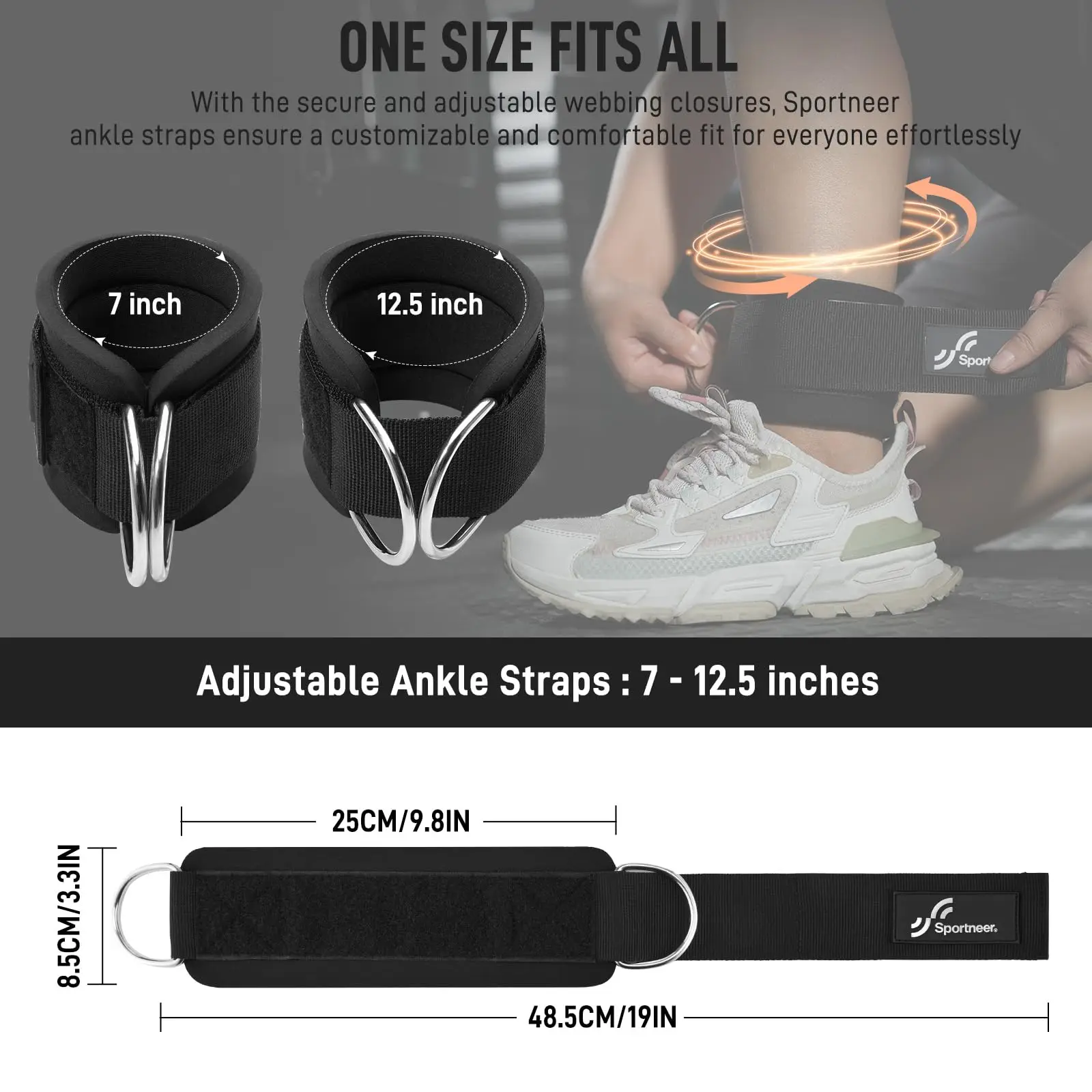 スポーツニア製、調整可能なアンクルストラップ1組。自宅やジム - Home Gym Leg Extension Machine のレビューと価格