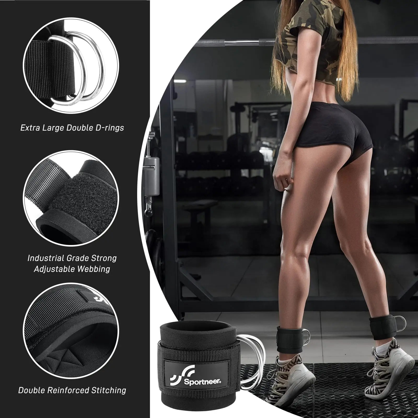 スポーツニア製、調整可能なアンクルストラップ1組。自宅やジム - Home Gym Leg Extension Machine のレビューと価格