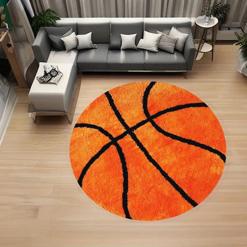 バスケットボール柄ラウンドラグフランネルソフトホームデコレー - Home Gym Designs のレビューと価格