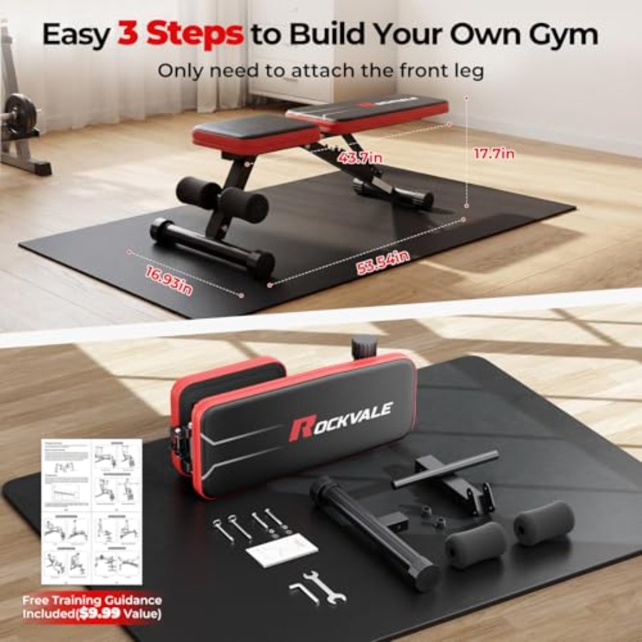 ホームジム用調整可能ウェイトベンチ、9段階背もたれ調整、スチ - Home Gym Designs のレビューと価格
