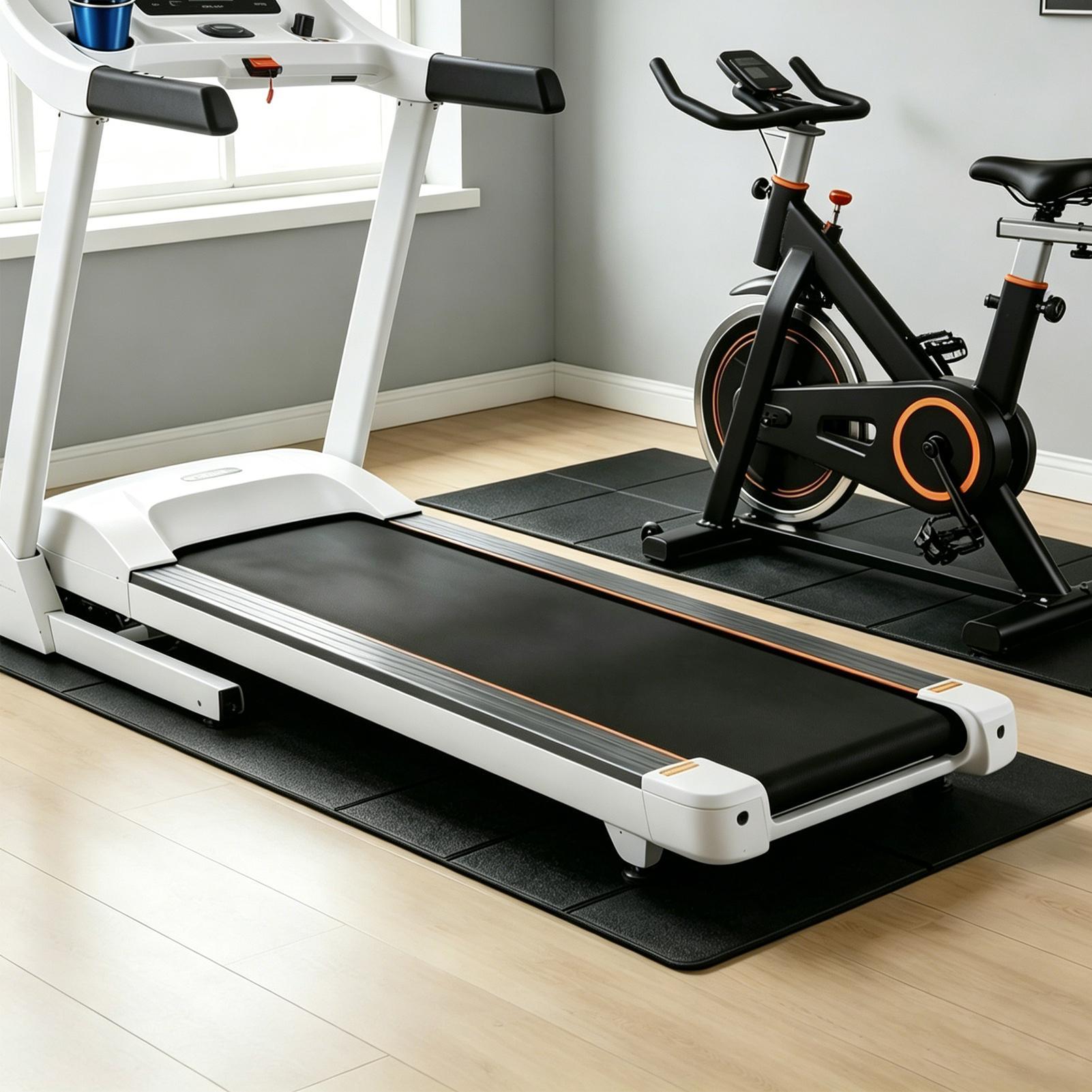 トレッドミルマットの下に置く、頑丈な防水折りたたみ式トレッド - Treadmill Home Gym のレビューと価格